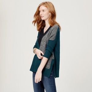 LOFT oversized color block poncho sweater